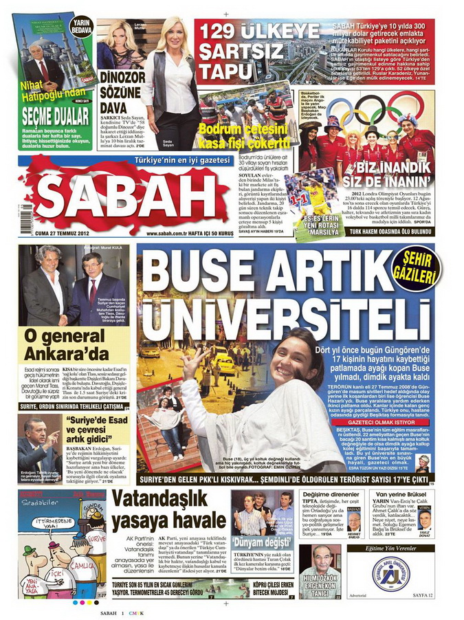 Gazete Manşetleri - 27 Temmuz 2012 12