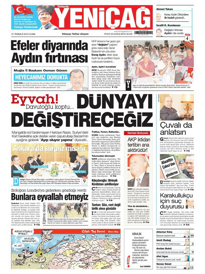 Gazete Manşetleri - 27 Temmuz 2012 18