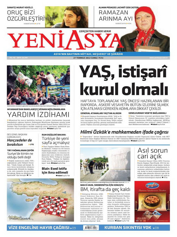 Gazete Manşetleri - 27 Temmuz 2012 21