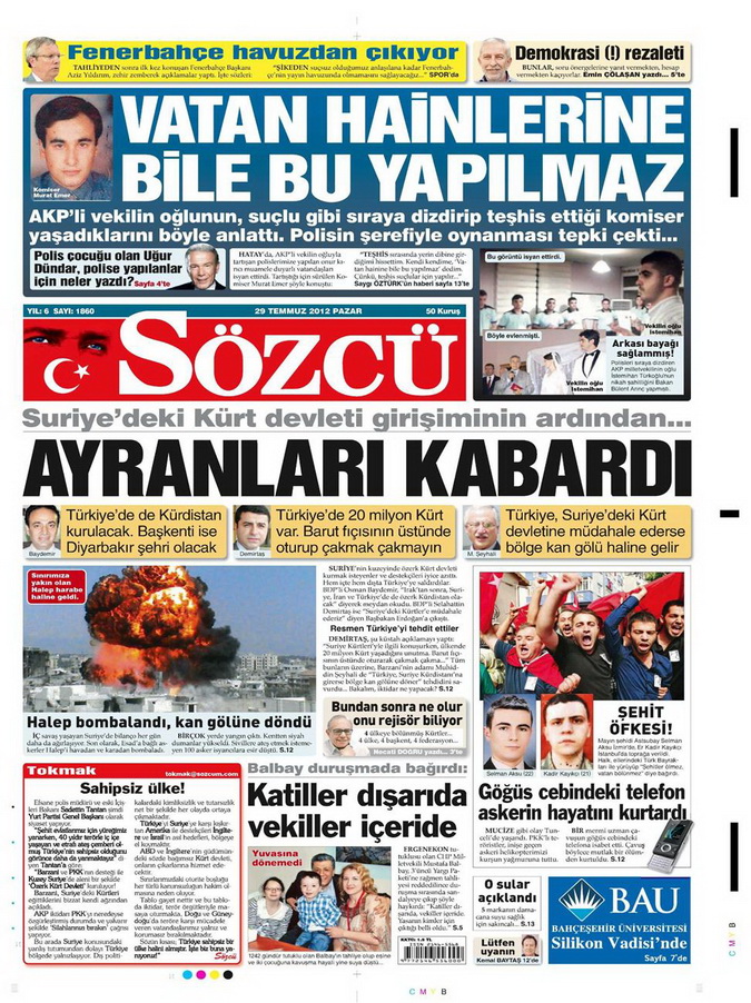 Gazete Manşetleri - 29 Temmuz 2012 15