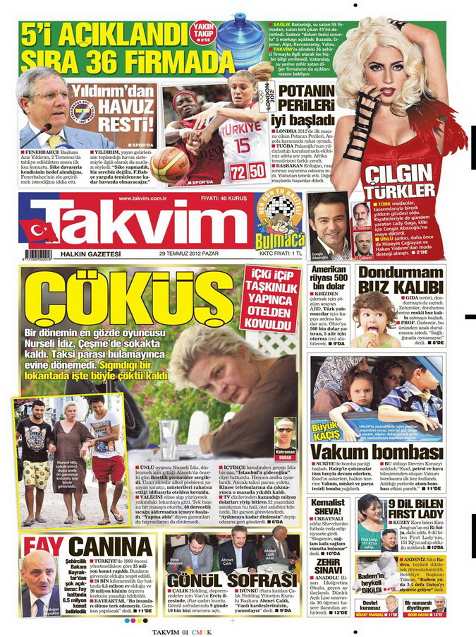 Gazete Manşetleri - 29 Temmuz 2012 17