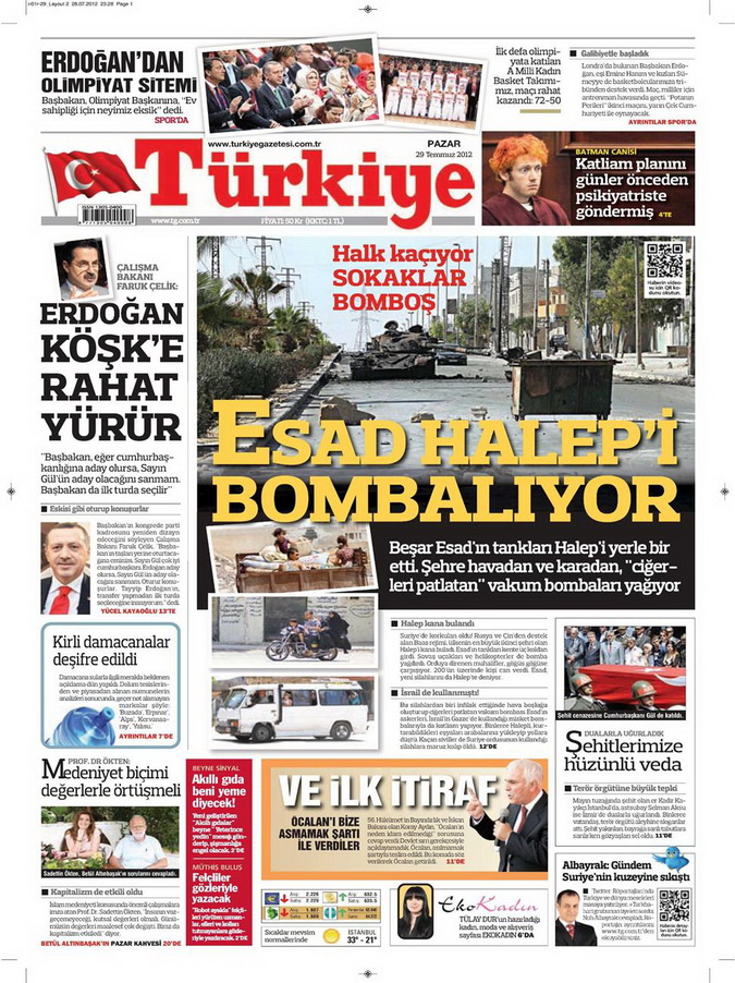 Gazete Manşetleri - 29 Temmuz 2012 19