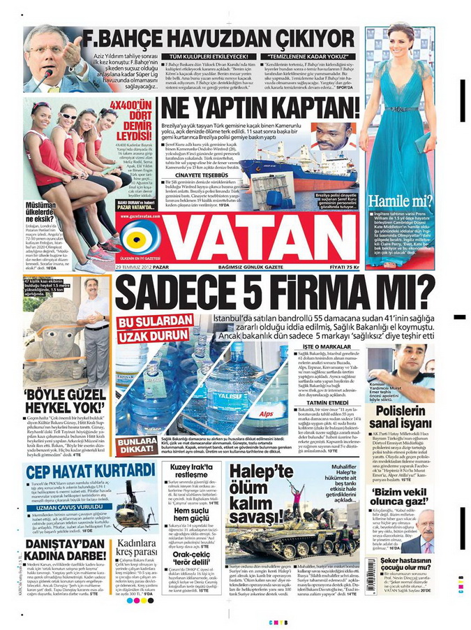 Gazete Manşetleri - 29 Temmuz 2012 21
