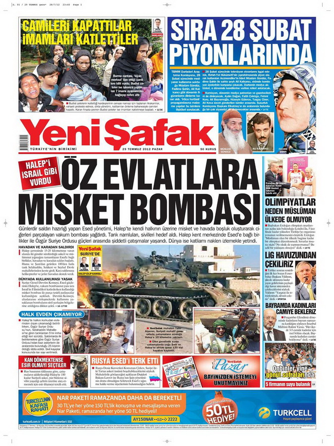 Gazete Manşetleri - 29 Temmuz 2012 24