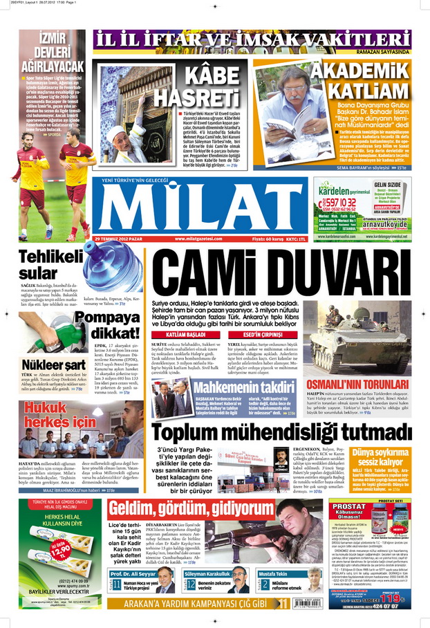 Gazete Manşetleri - 29 Temmuz 2012 8