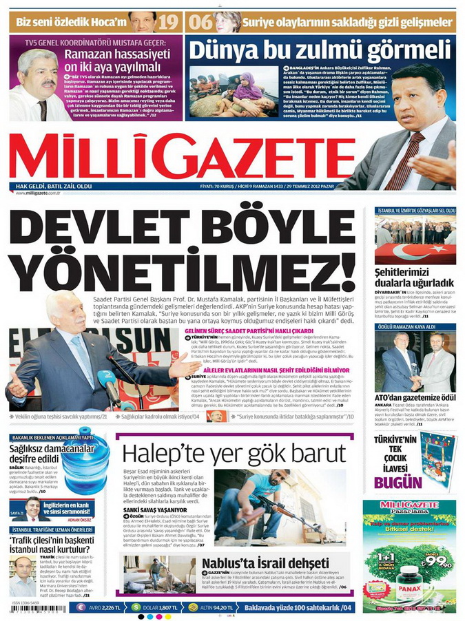 Gazete Manşetleri - 29 Temmuz 2012 9
