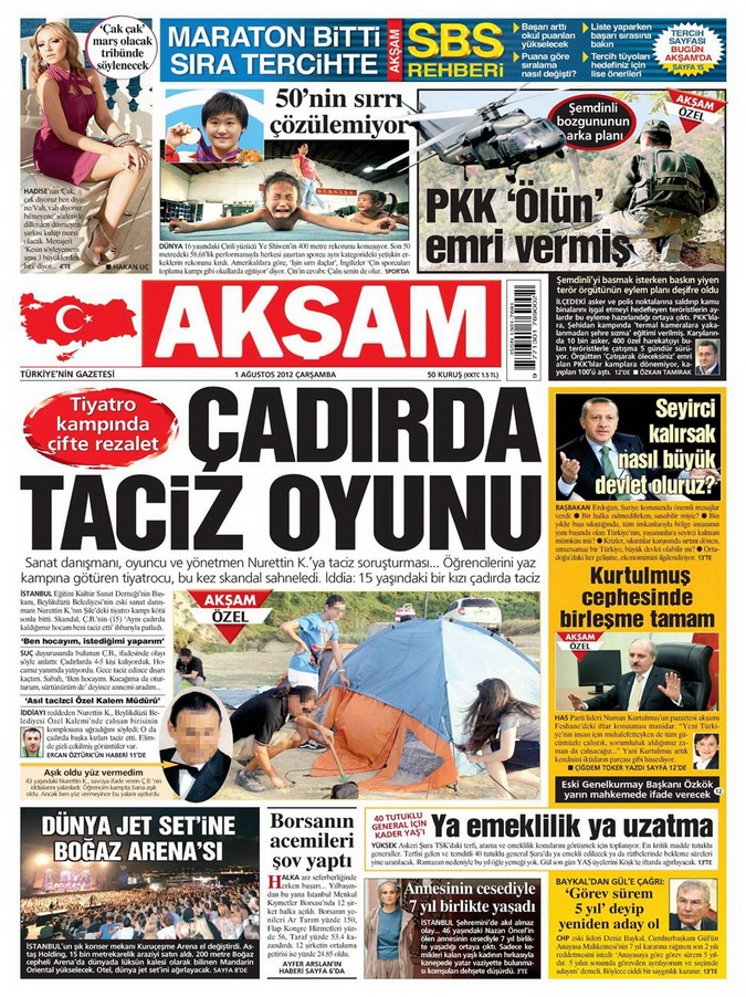 Gazete Manşetleri - 1 Ağustos 2012 1