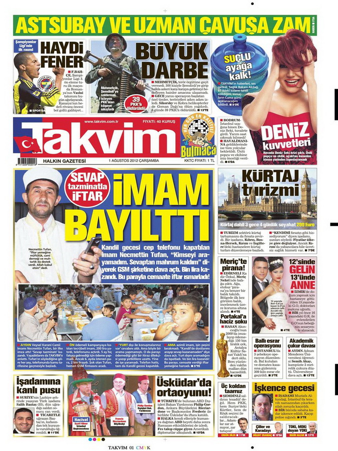 Gazete Manşetleri - 1 Ağustos 2012 15