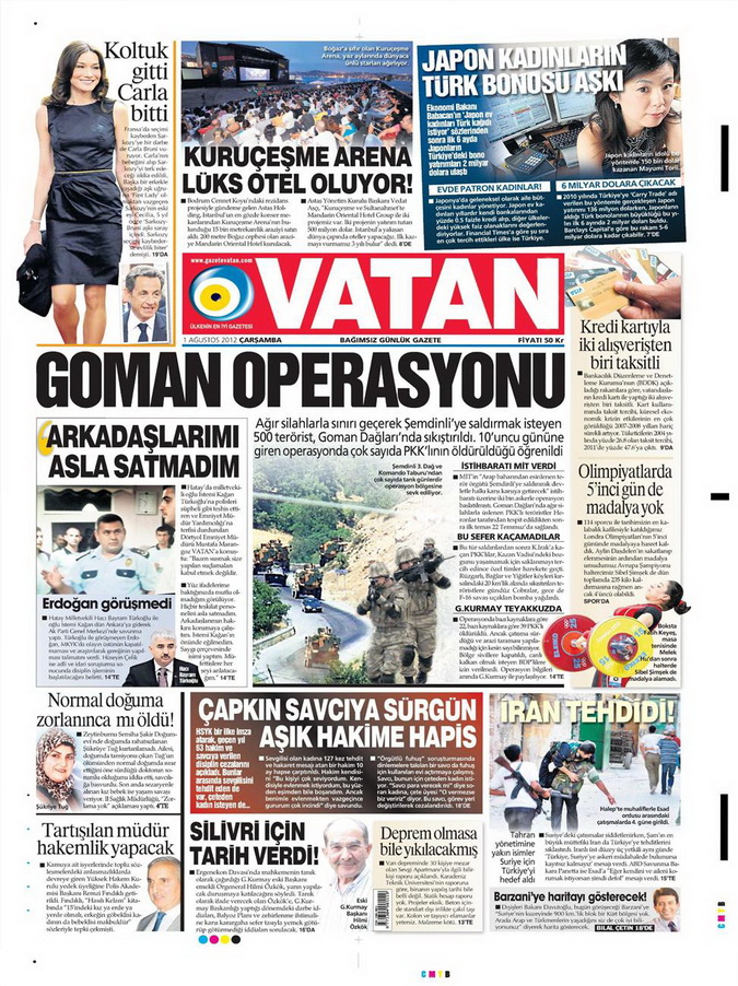 Gazete Manşetleri - 1 Ağustos 2012 19