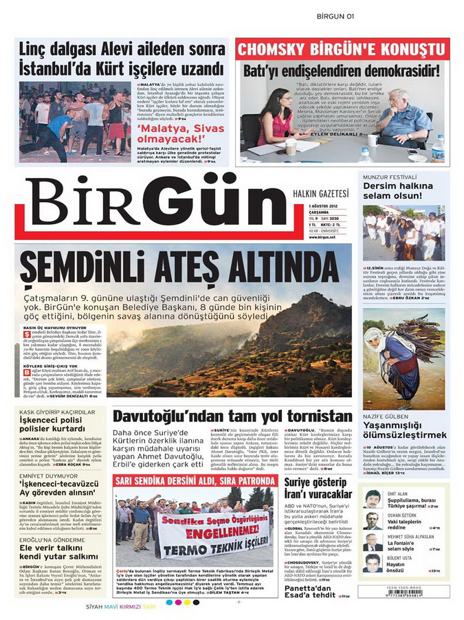 Gazete Manşetleri - 1 Ağustos 2012 2