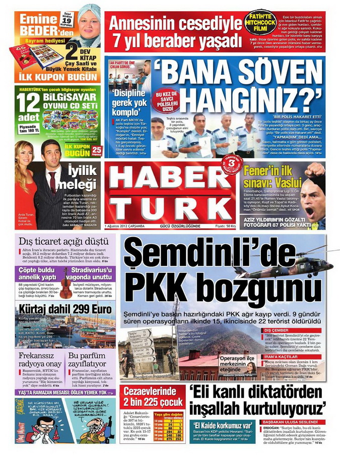 Gazete Manşetleri - 1 Ağustos 2012 4