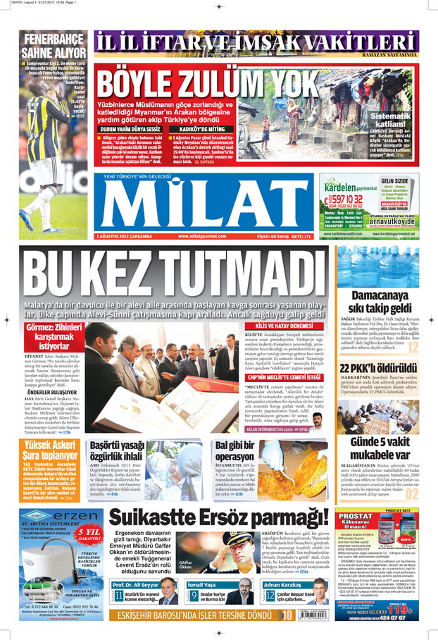 Gazete Manşetleri - 1 Ağustos 2012 6