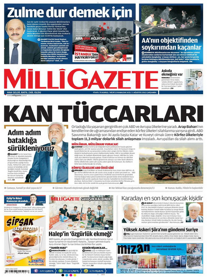 Gazete Manşetleri - 1 Ağustos 2012 7