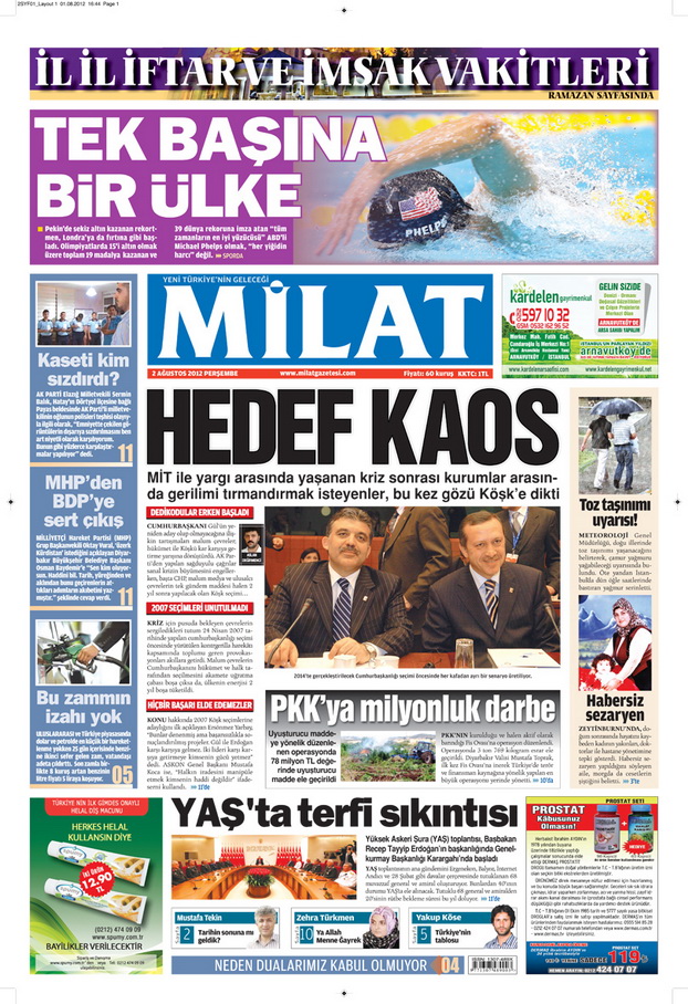 Gazete Manşetleri - 2 Ağustos 2012 6