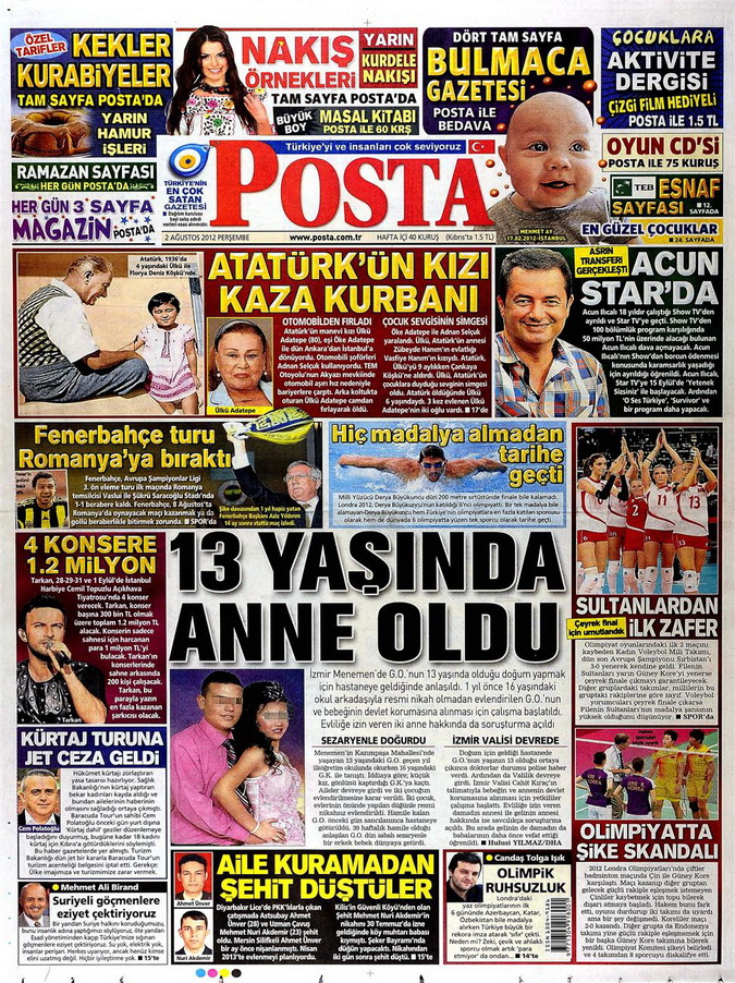 Gazete Manşetleri - 2 Ağustos 2012 8