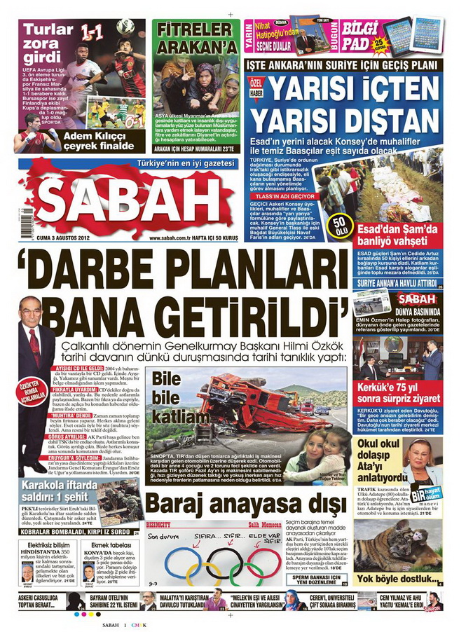 Gazete Manşetleri - 3 Ağustos 2012 9