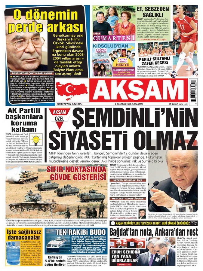 Gazete Manşetleri - 4 Ağustos 2012 1