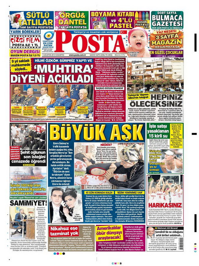 Gazete Manşetleri - 4 Ağustos 2012 11