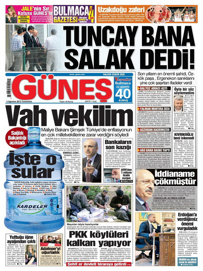 Gazete Manşetleri - 4 Ağustos 2012 5