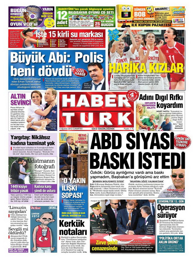 Gazete Manşetleri - 4 Ağustos 2012 6