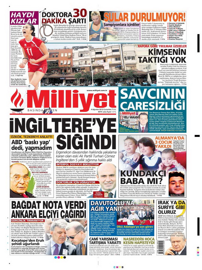 Gazete Manşetleri - 4 Ağustos 2012 9