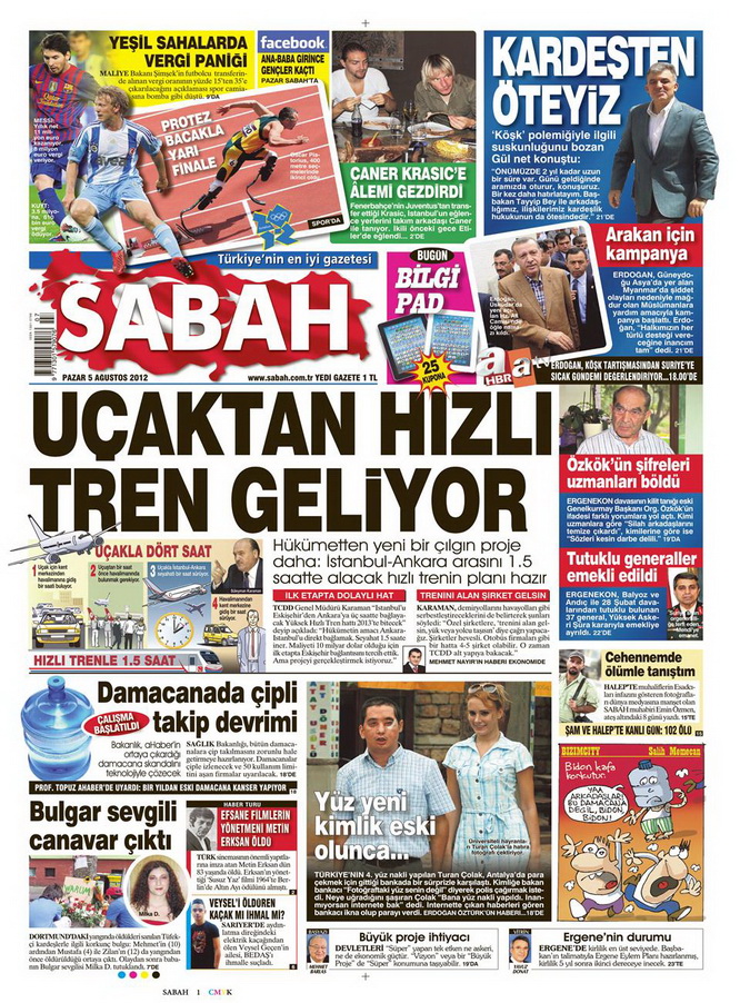 Gazete Manşetleri - 5 Ağustos 2012 Pazar 11