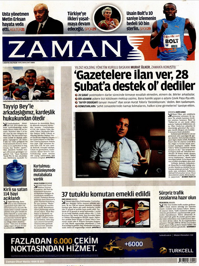 Gazete Manşetleri - 5 Ağustos 2012 Pazar 19