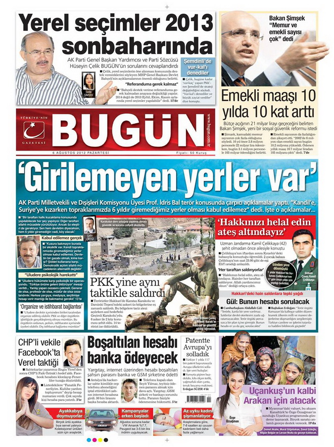 Gazete Manşetleri - 6 Ağustos 2012 Pazartesi 5