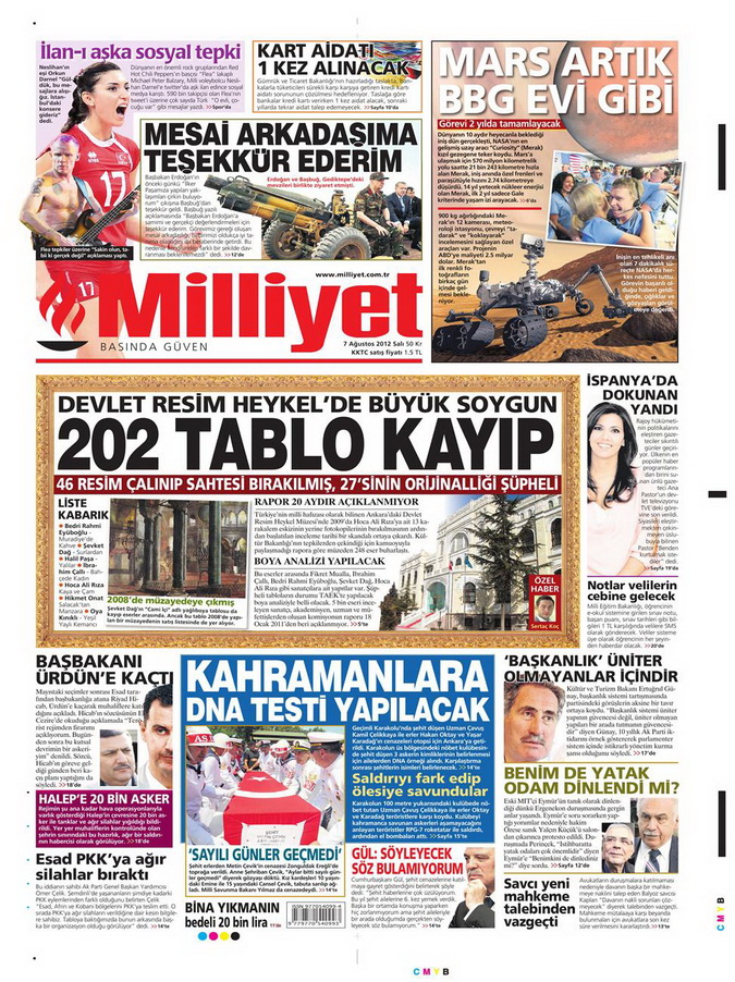 Gazete Manşetleri - 7 Ağustos 2012 Salı 10