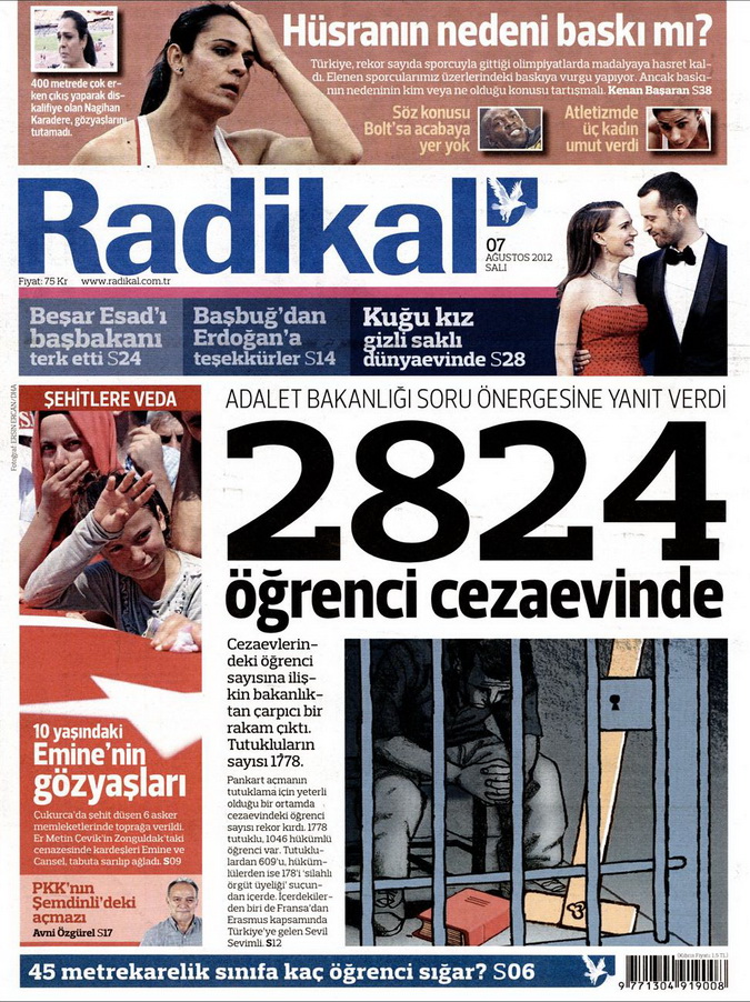 Gazete Manşetleri - 7 Ağustos 2012 Salı 13