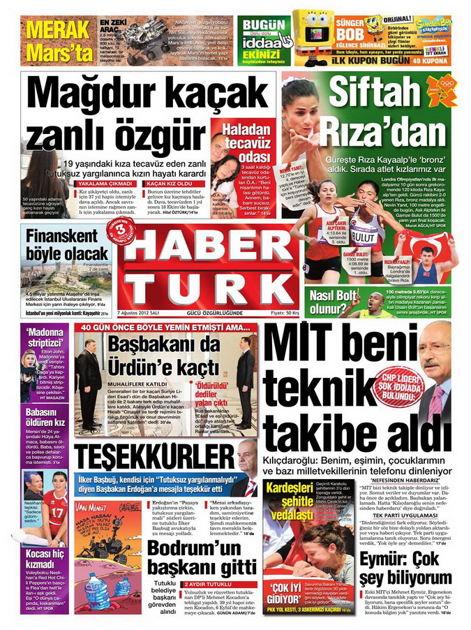 Gazete Manşetleri - 7 Ağustos 2012 Salı 6