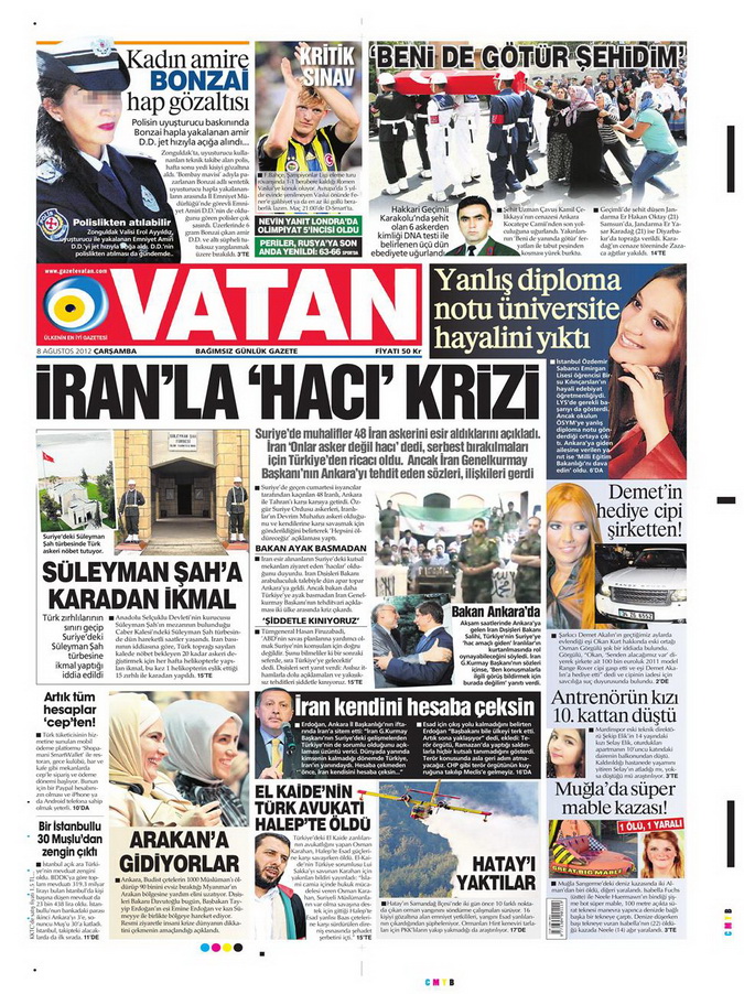 Gazete Manşetleri - 8 Ağustos 2012 Çarşamba 21