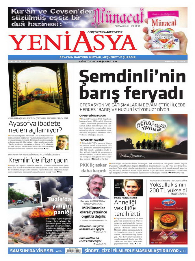 Gazete Manşetleri - 8 Ağustos 2012 Çarşamba 22
