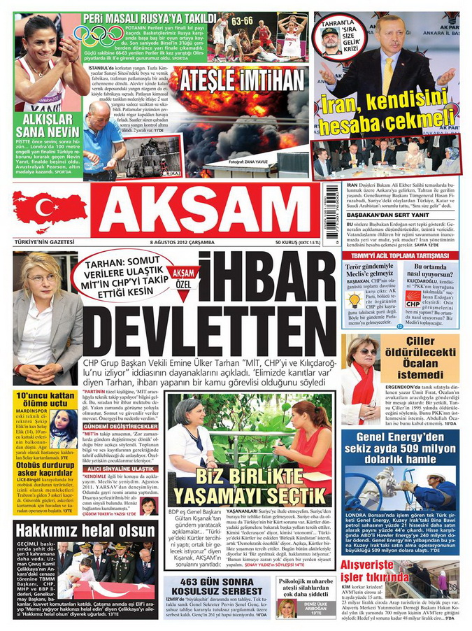 Gazete Manşetleri - 8 Ağustos 2012 Çarşamba 3