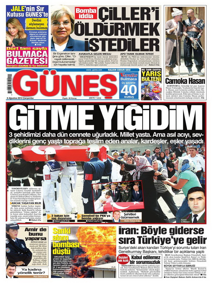 Gazete Manşetleri - 8 Ağustos 2012 Çarşamba 7