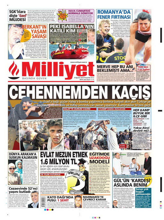 Gazete Manşetleri - 9 Ağustos 2012 Perşembe 11