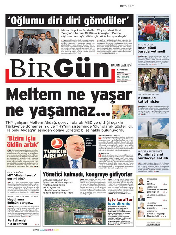 Gazete Manşetleri - 9 Ağustos 2012 Perşembe 4