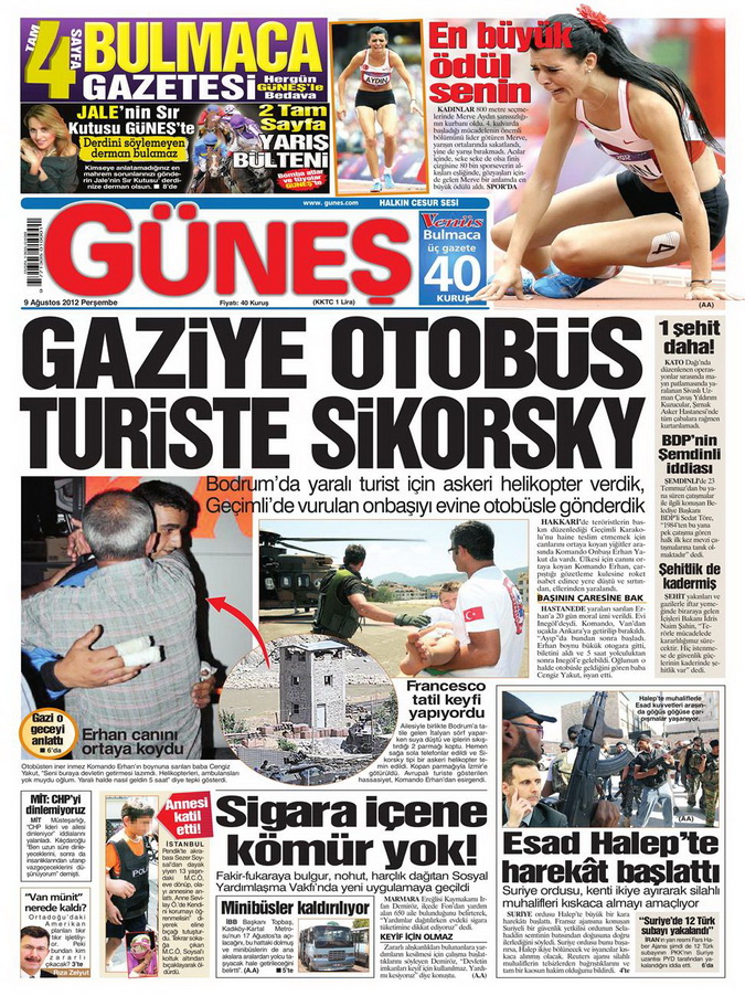 Gazete Manşetleri - 9 Ağustos 2012 Perşembe 7
