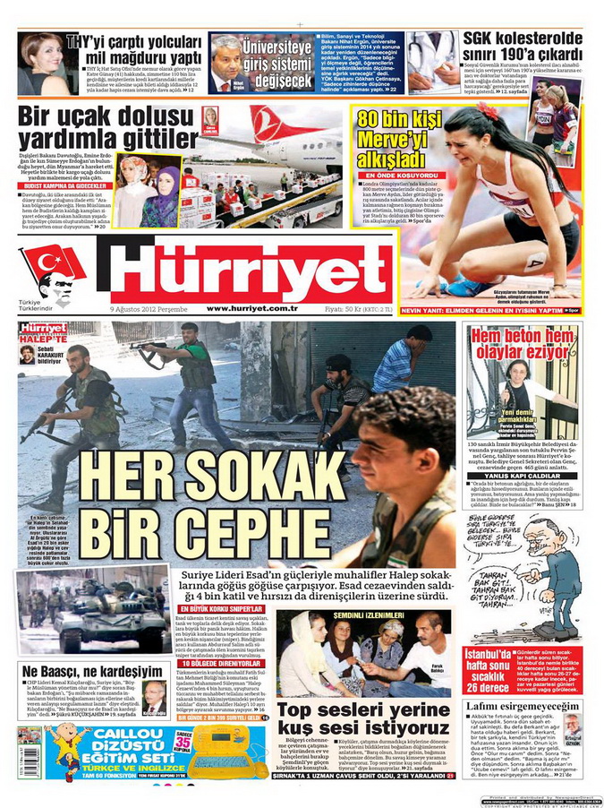 Gazete Manşetleri - 9 Ağustos 2012 Perşembe 9