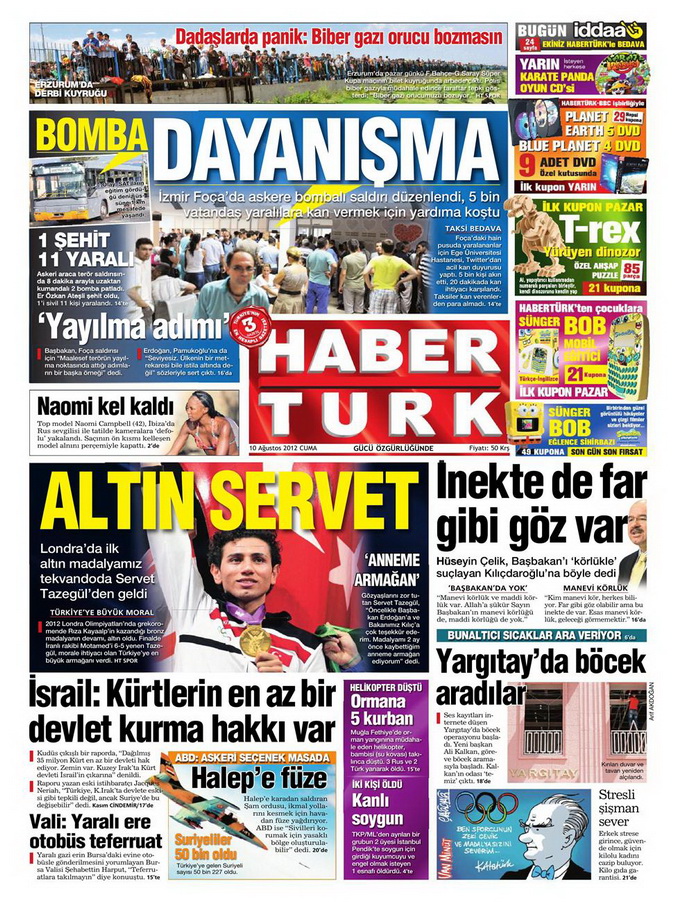 Gazete Manşetleri - 10 Ağustos 2012 Cuma 5