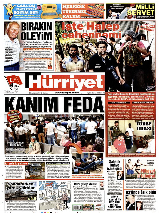 Gazete Manşetleri - 10 Ağustos 2012 Cuma 6