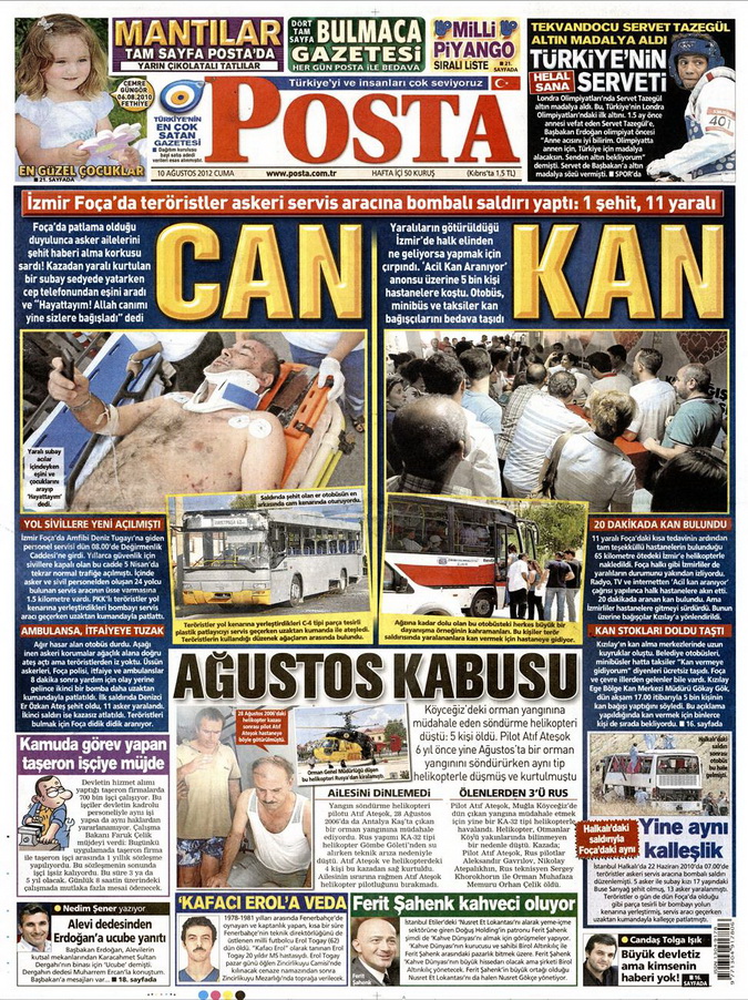 Gazete Manşetleri - 10 Ağustos 2012 Cuma 9