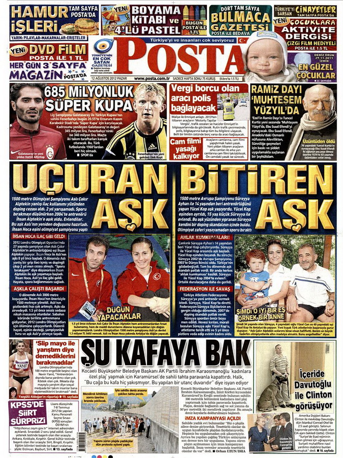 Gazete Manşetleri - 12 Ağustos 2012 Pazar 12