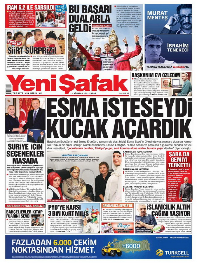 Gazete Manşetleri - 12 Ağustos 2012 Pazar 2