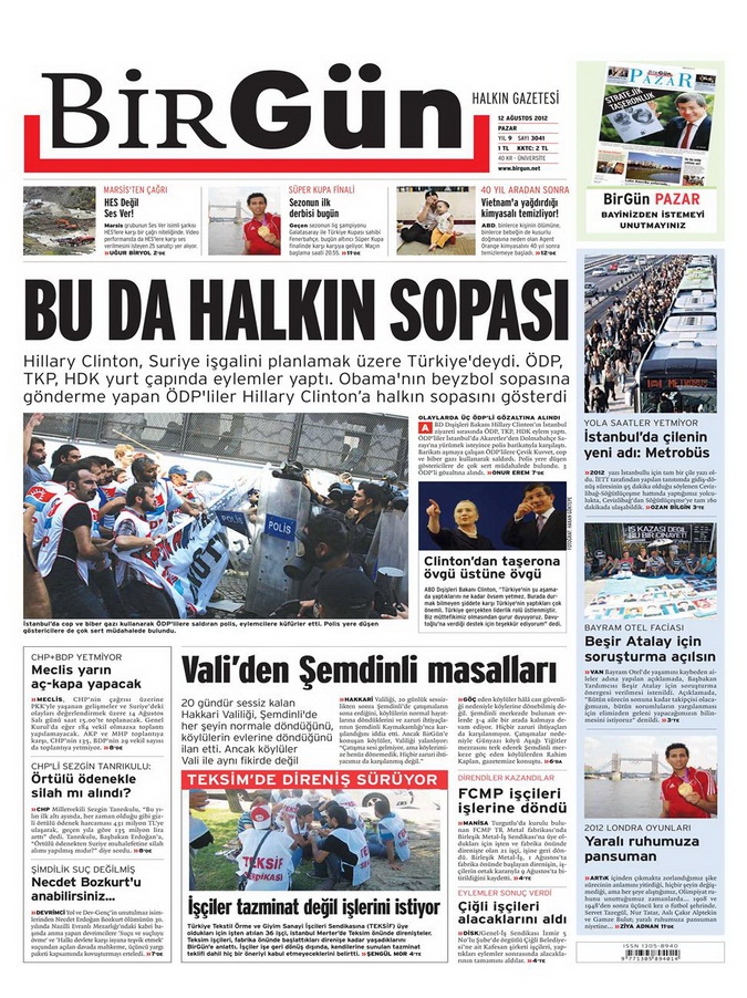Gazete Manşetleri - 12 Ağustos 2012 Pazar 22