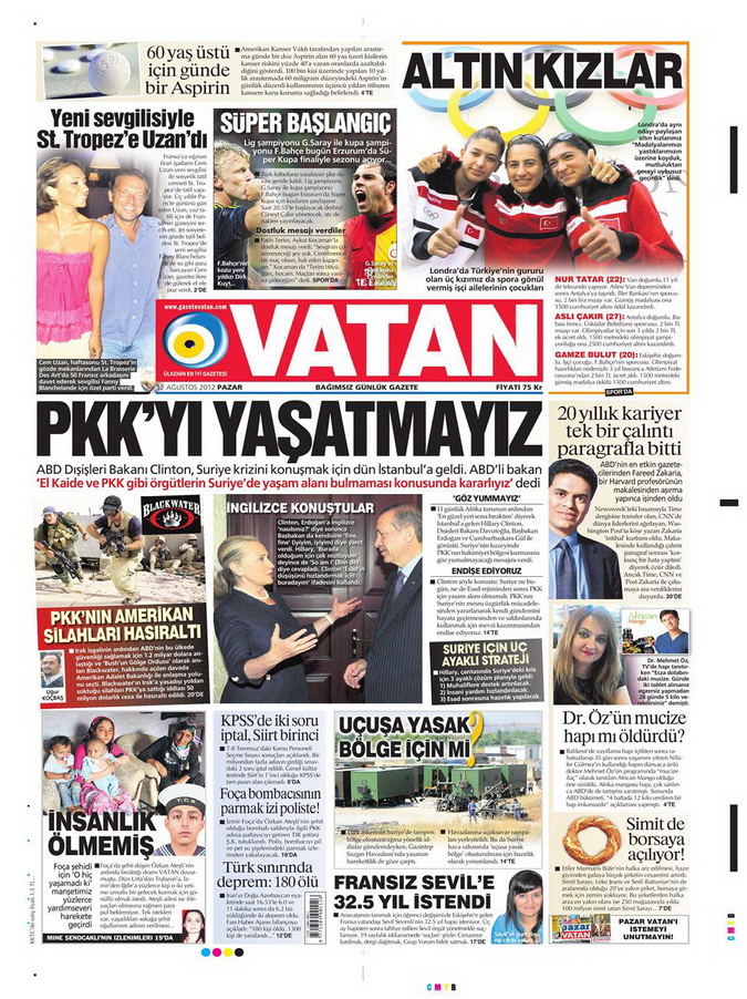 Gazete Manşetleri - 12 Ağustos 2012 Pazar 5