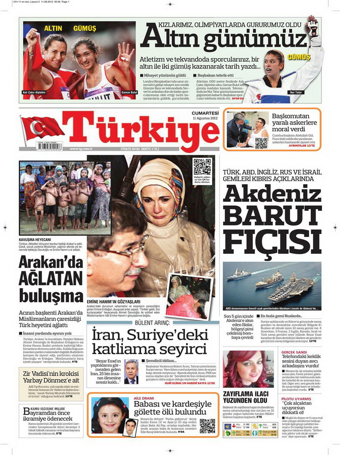 Gazete Manşetleri - 12 Ağustos 2012 Pazar 6