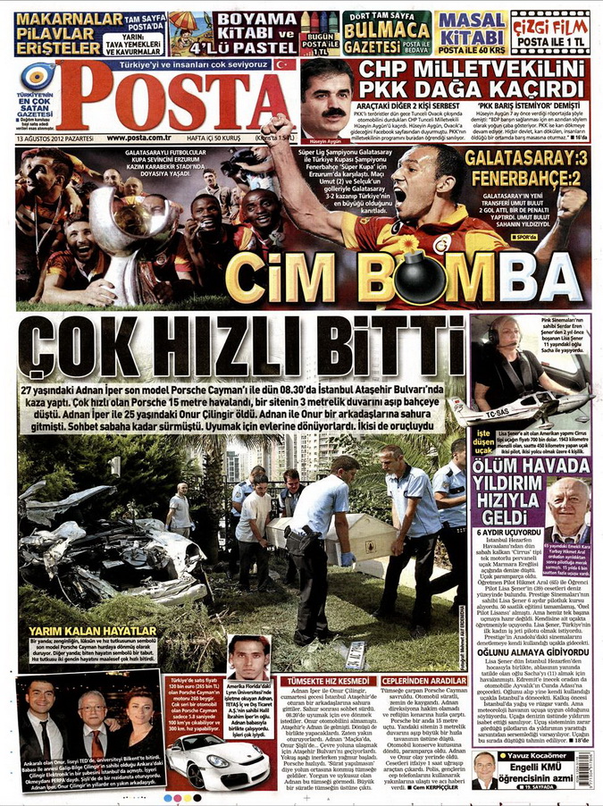 Gazete Manşetleri - 13 Ağustos 2012 Pazartesi 13