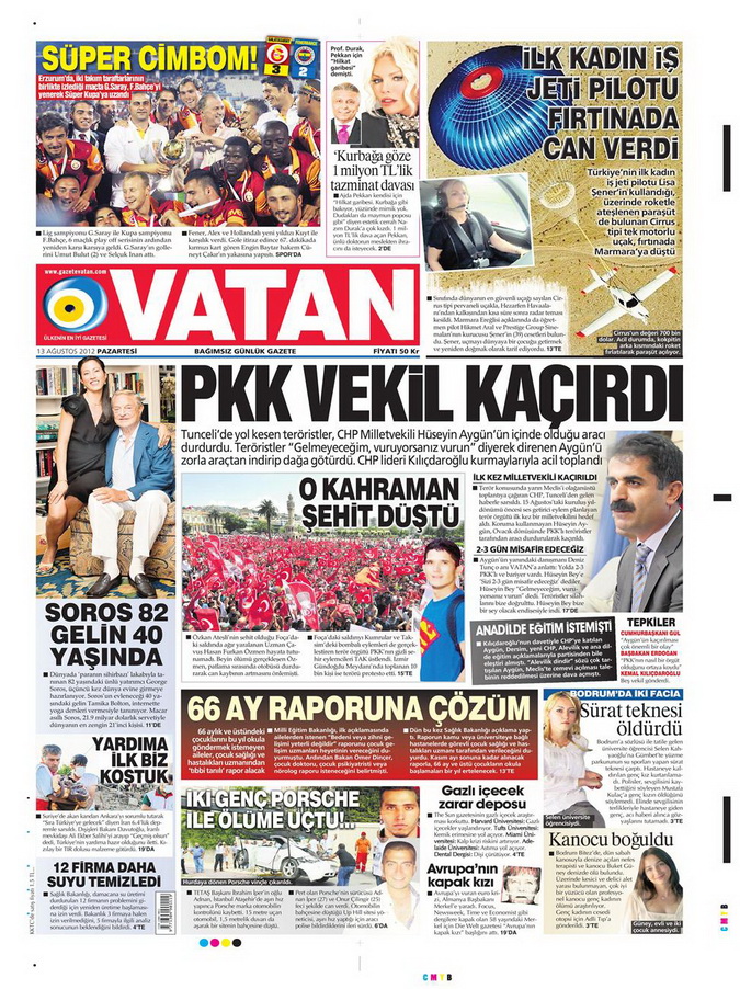 Gazete Manşetleri - 13 Ağustos 2012 Pazartesi 5