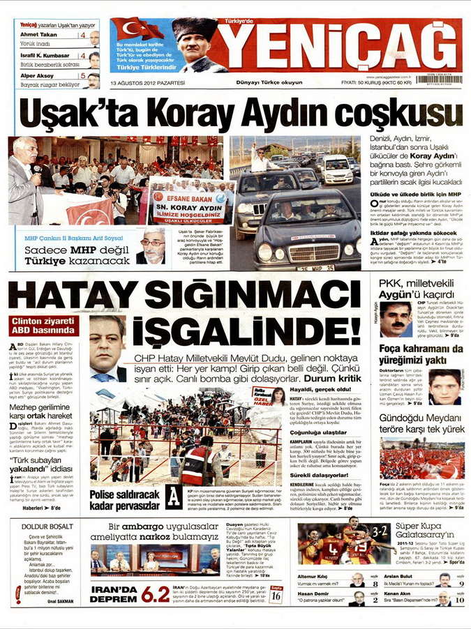 Gazete Manşetleri - 13 Ağustos 2012 Pazartesi 7